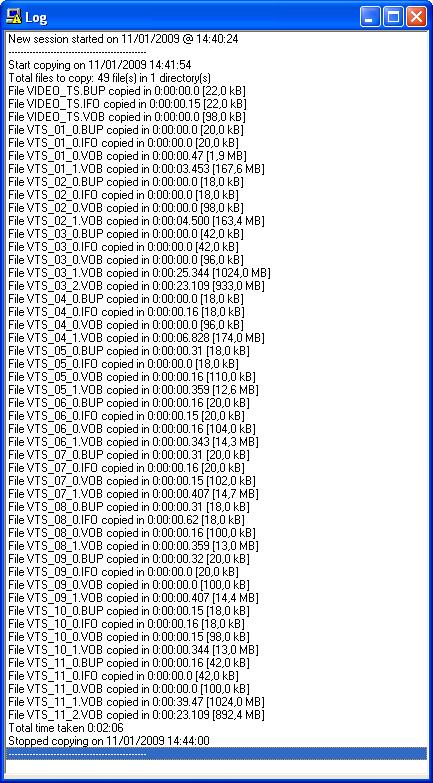 A Copy: error log