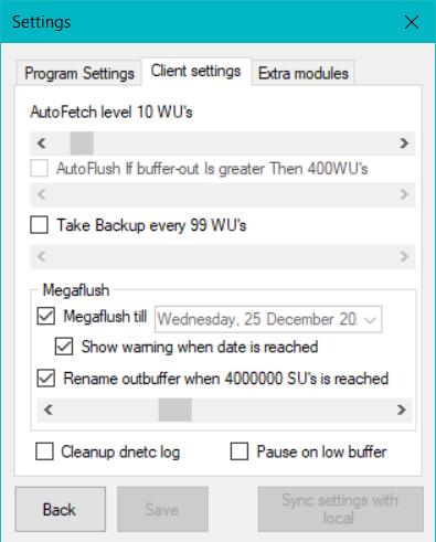 DNETC Ser Ctrl Settings: client tab
