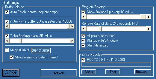 rc5 controller: Settings