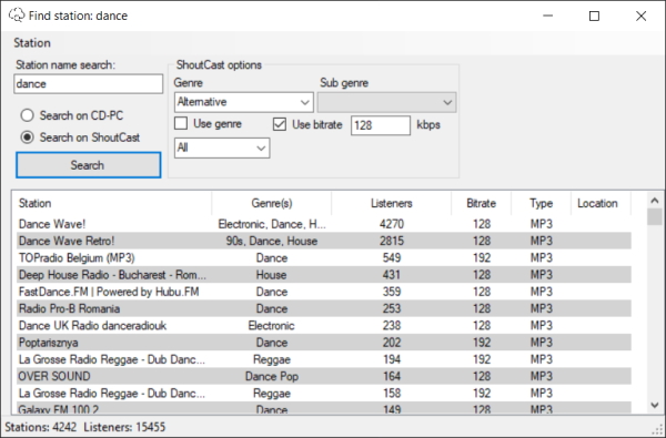 Tray Streamer: advanced search